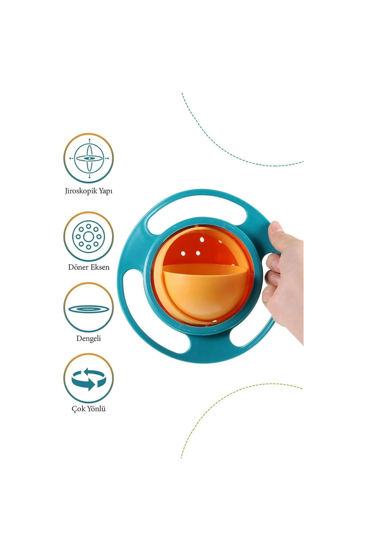 direkstoktan Caillou 360° Dökülmez Bebek Mama Tabağı - Gyro Kase & Atıştırmalık Kabı fotoğrafı 3 (önizleme)