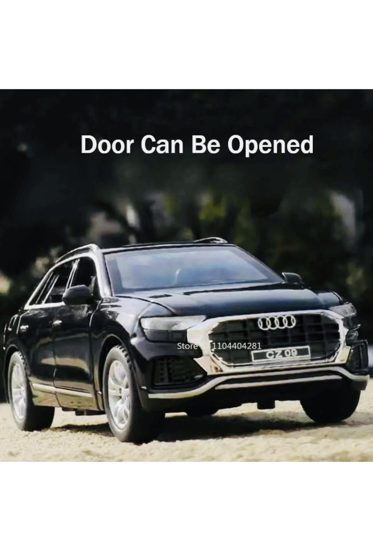 ÖZ OFİS 1/24 Ölçek Audi Q8 Quattro Metal Siyah Jip Model Araba
