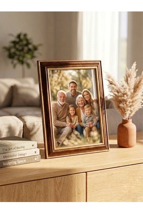 Ceylux Ahşap 15x21 Çerçeve Kahverengi-Gold