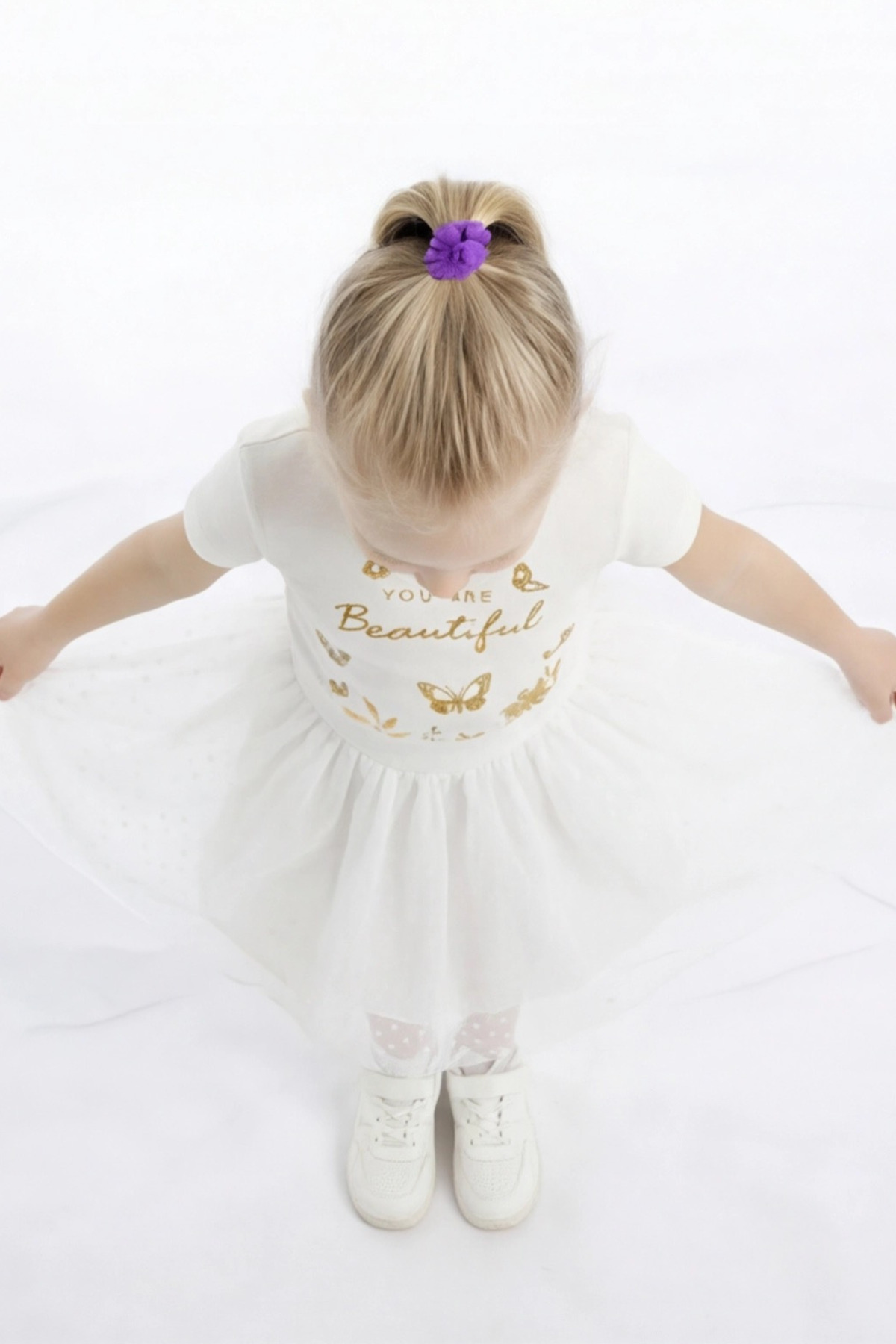 FESSHERA KİDS  Kız Çocuk Etek Beli Lastikli Pamuklu ve Astarlı Tül Etek - Görsel 6