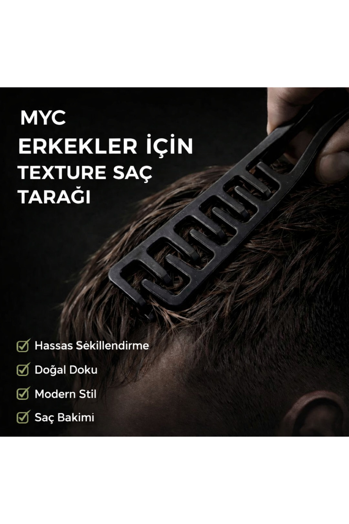 Toz Wax 20g+ Saç Şekillendirici Tarak Seti | Mat Hacim Pudrası Ultra Güçlü Tutucu — pudrawax+tarakultra — تصویر 3 از 4