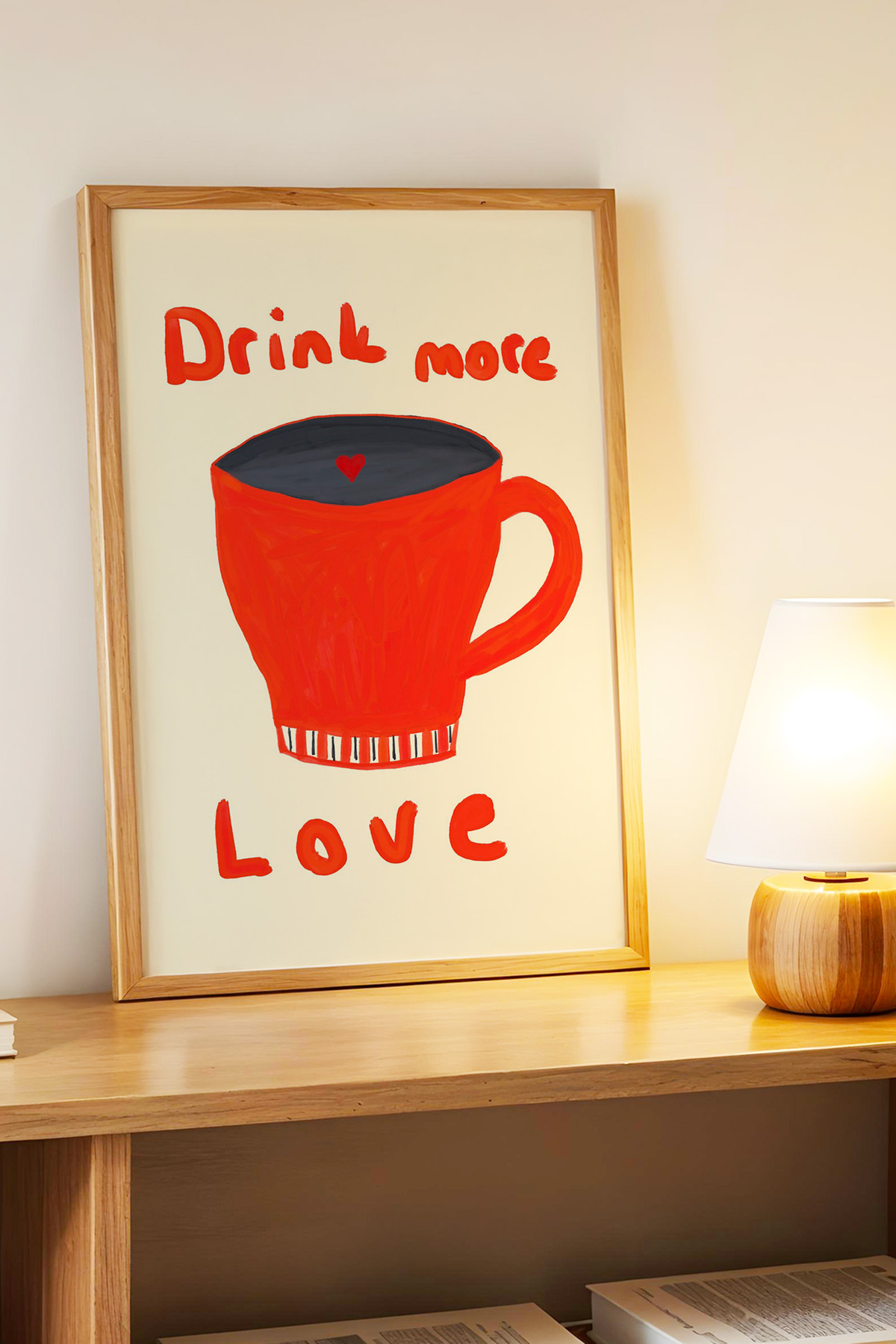 Kahve Kupası Yazılı Modern Poster Tablo Mutfak Duvar Dekoru Çerçevesiz