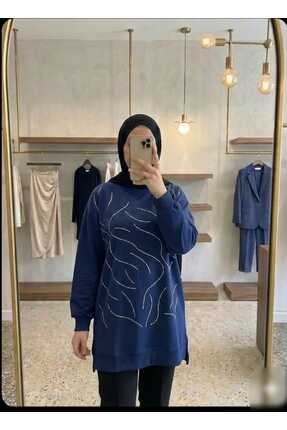 Azram Fashion Kadın taş baskılı tesettür tunik