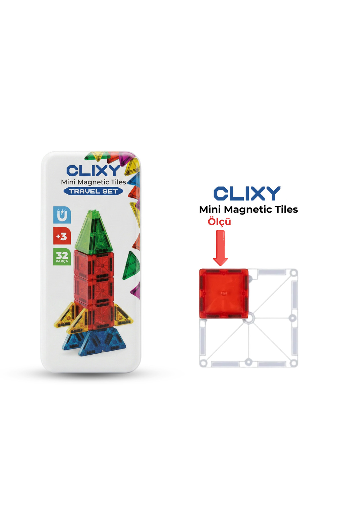 CLIXY Mini Manyetik Bloklar 32 Parça Travel Set fotoğrafı 4 (önizleme)