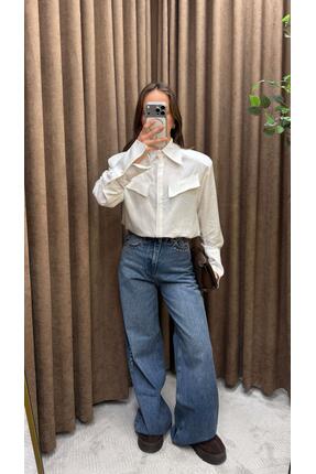 Maysa OMUZU VATKALI BEYAZ GÖMLEK