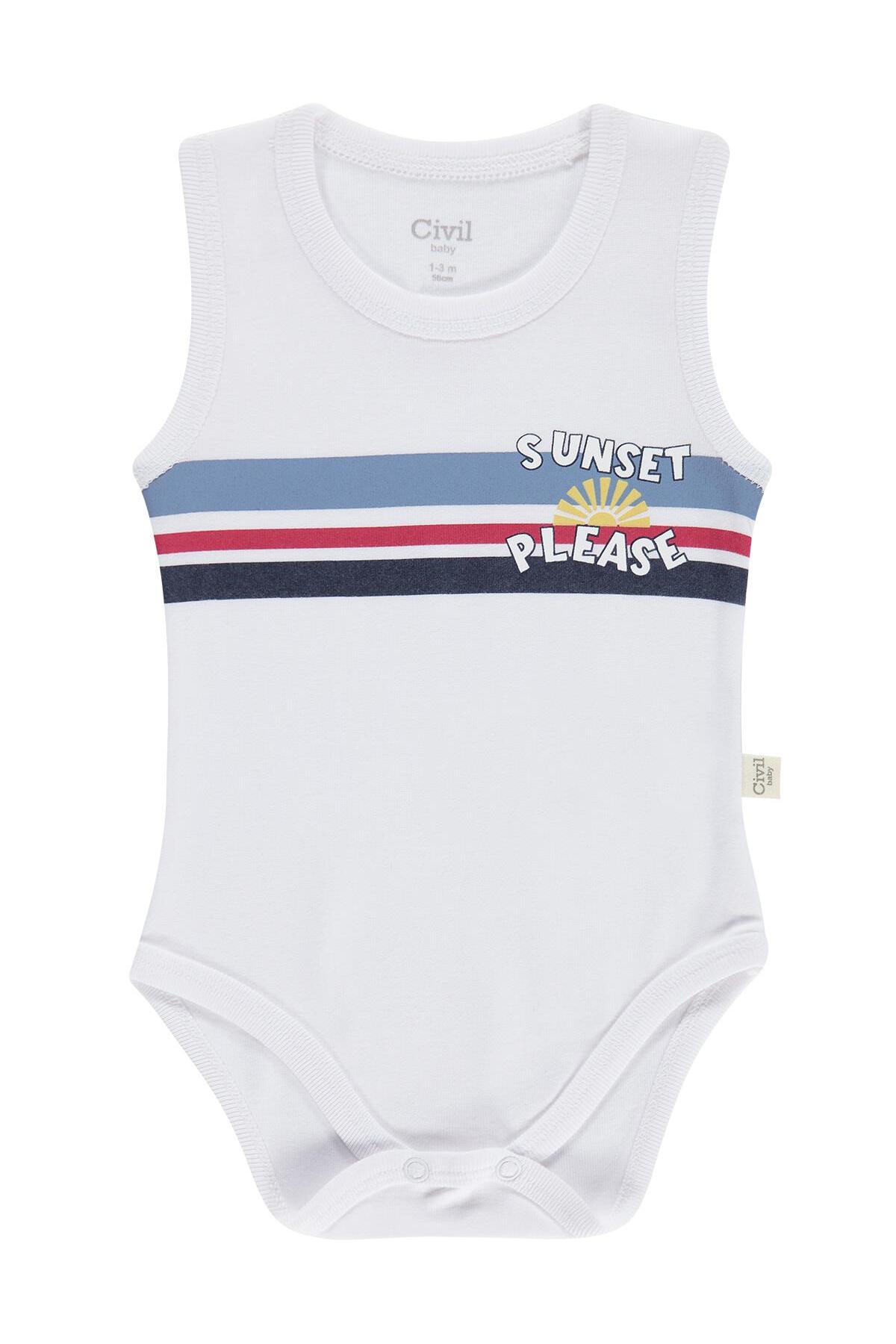 Civil Baby Yelken Empirmeli 5 Li 0-36 Ay Çıtçıtlı Badi - Mavi 12-18 Ay fotoğrafı 5 (önizleme)