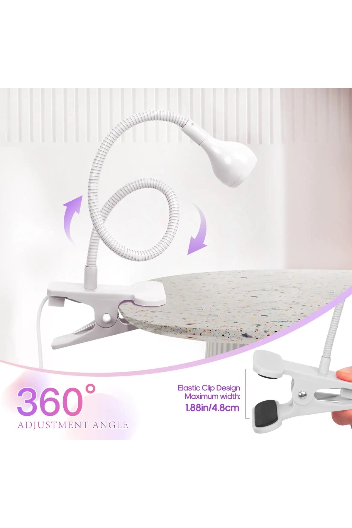 BEYAZ 3Watt UV LED Tırnak Kurutucu Ultraviyole Lamba Epoksi ve Jel Kurutma LAmbası — beyaz uv LAmp _EY_ — تصویر 5 از 8