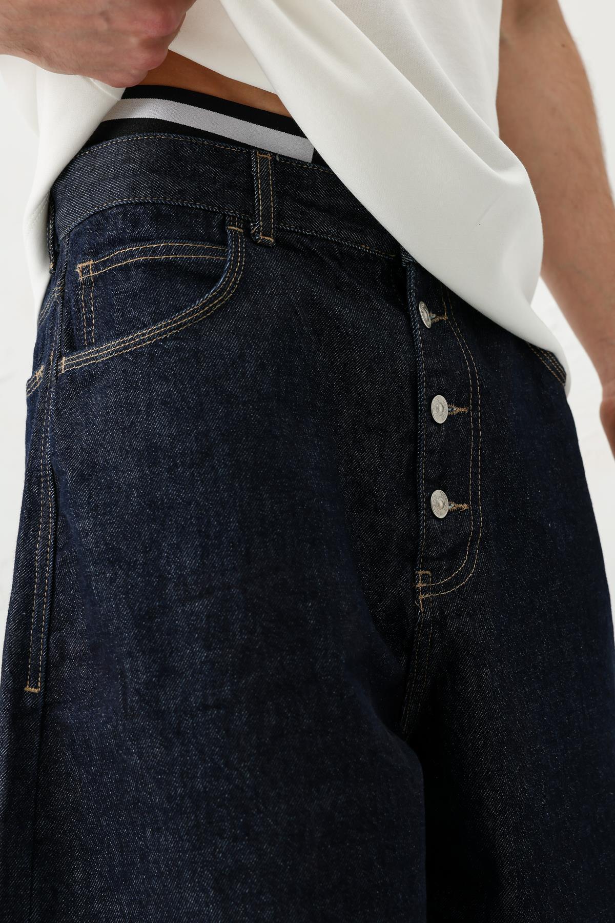 VAMOSCLO Barrel Fit Jeans Lacivert görsel 5