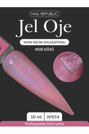 Nail Republic Kalıcı Oje WOW MEOW Kedi Gözü №074 (10 ml) – Gümüş Holografik M...