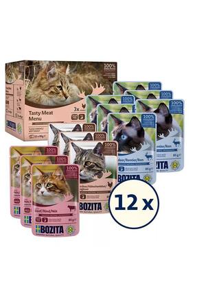 Bozita Jöle İçinde Etli Kedi Konservesi Multibox 12x85 gr