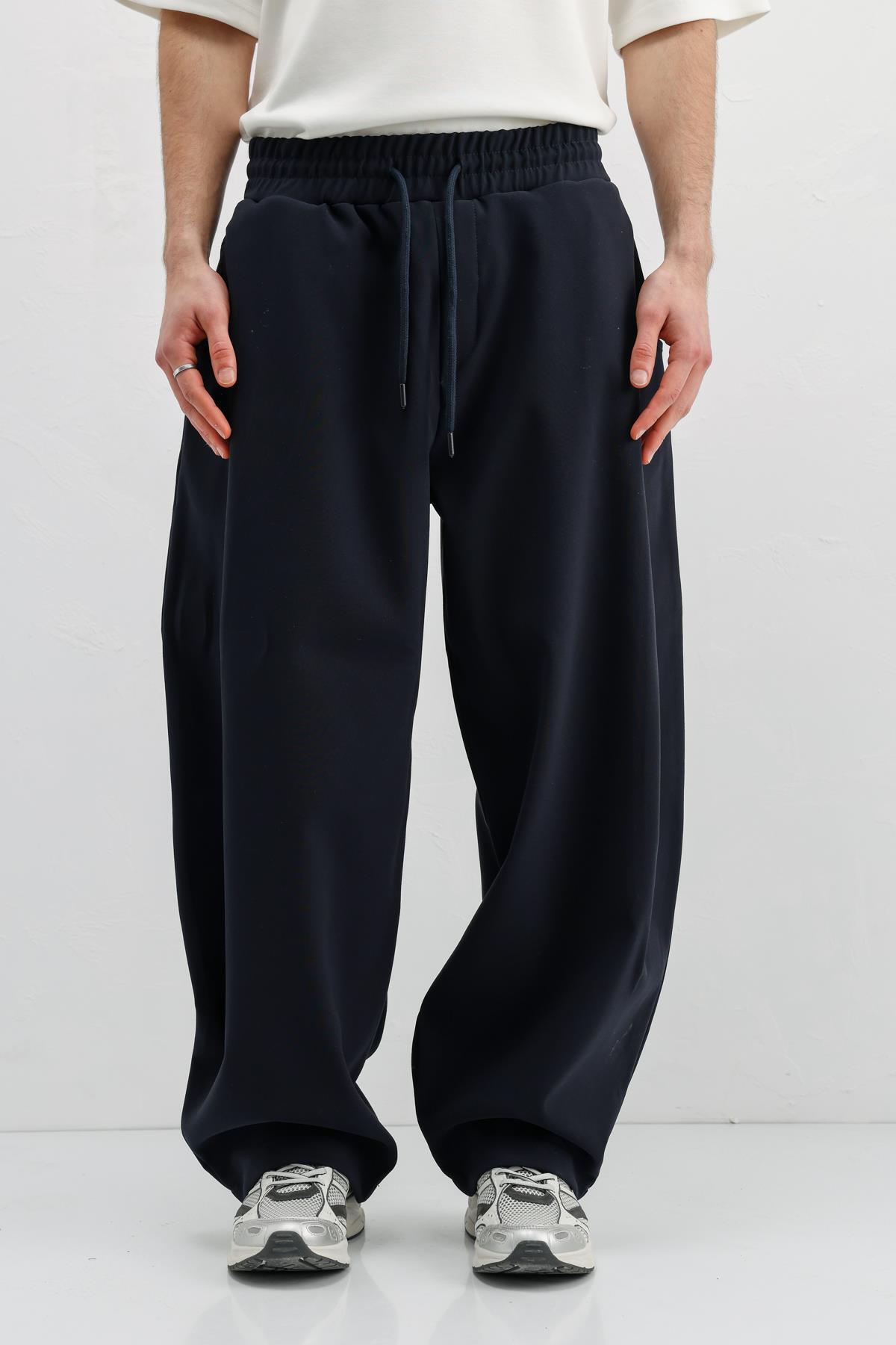 VAMOSCLO Balloon fit pants navy blue