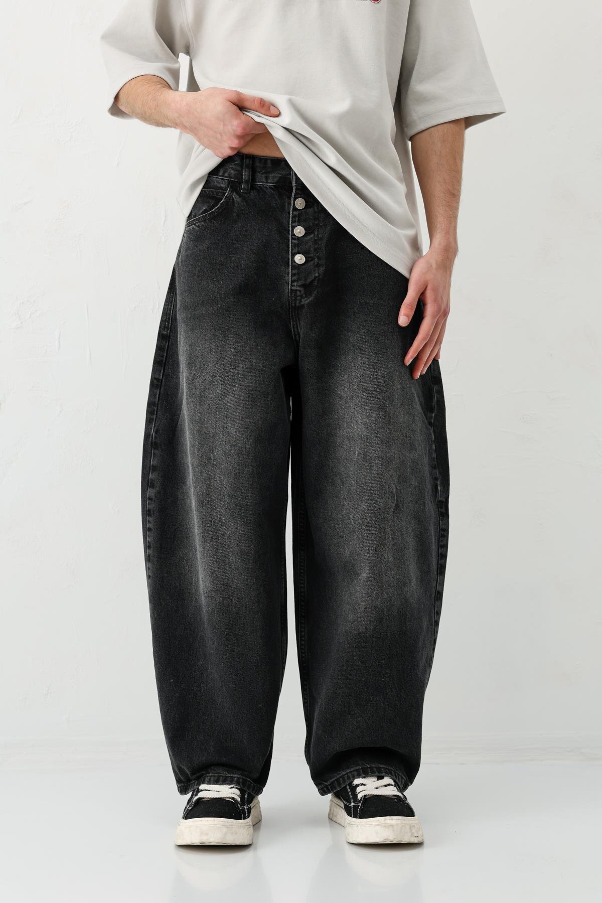 VAMOSCLO Barrel Fit Jeans Füme