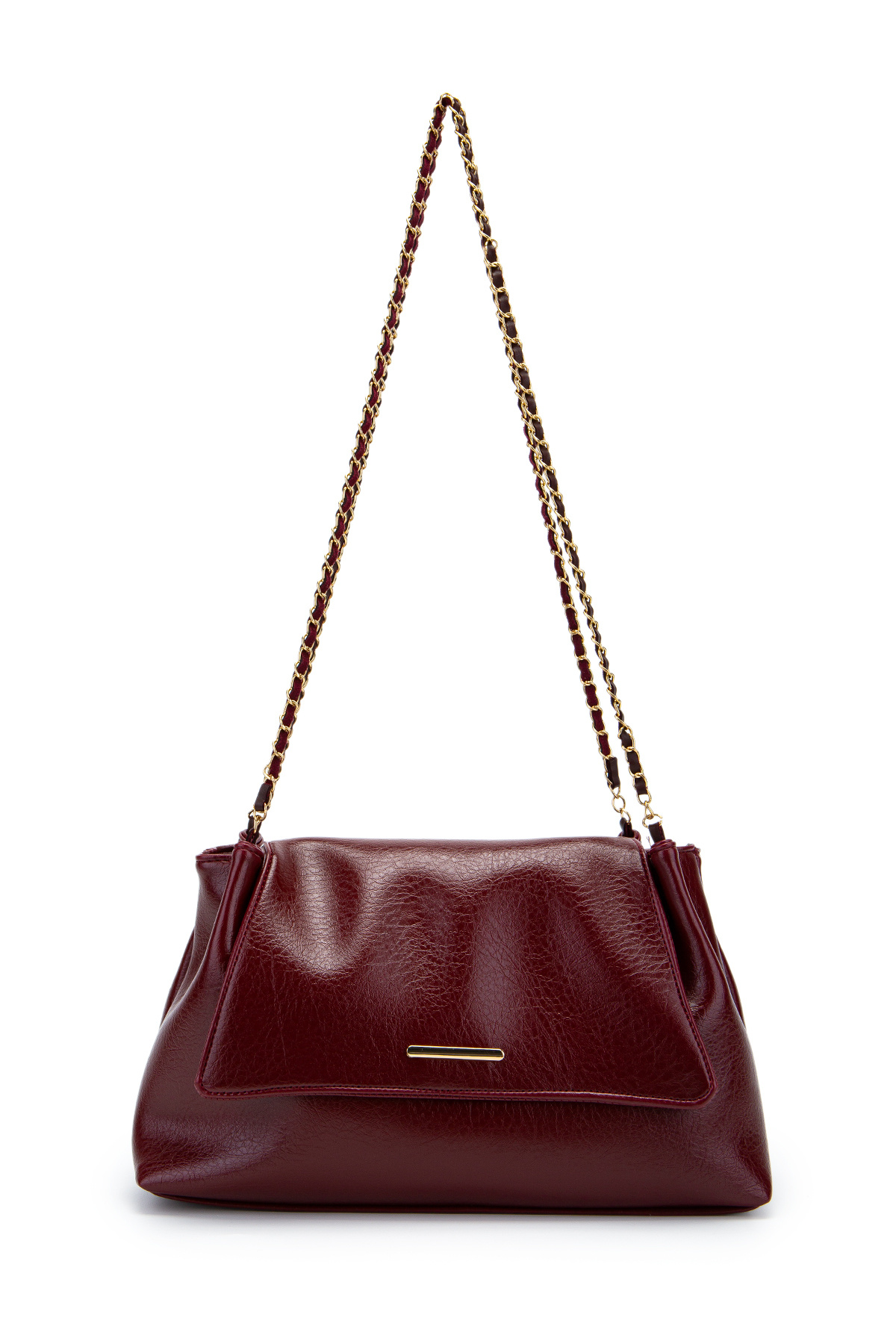Elegant Design Sarrah Women's Shoulder Bag with Lid Burgundy