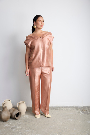 LUOKK MYLAN Düz Kesim Pantolon Gül kurusu