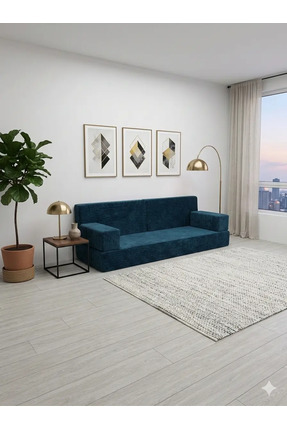 BAKIRÖZÜ HOME Premium Fitilli Kadife Kumaş, Modüler Dinlenme Koltuğu , Yer Ya...