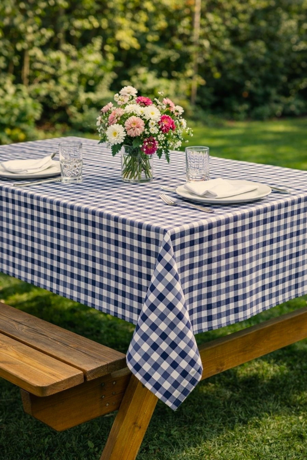 Plaid Tablecloth, Pötikara Pattern Tablecloth , Small Square Pattern Picnic Cover