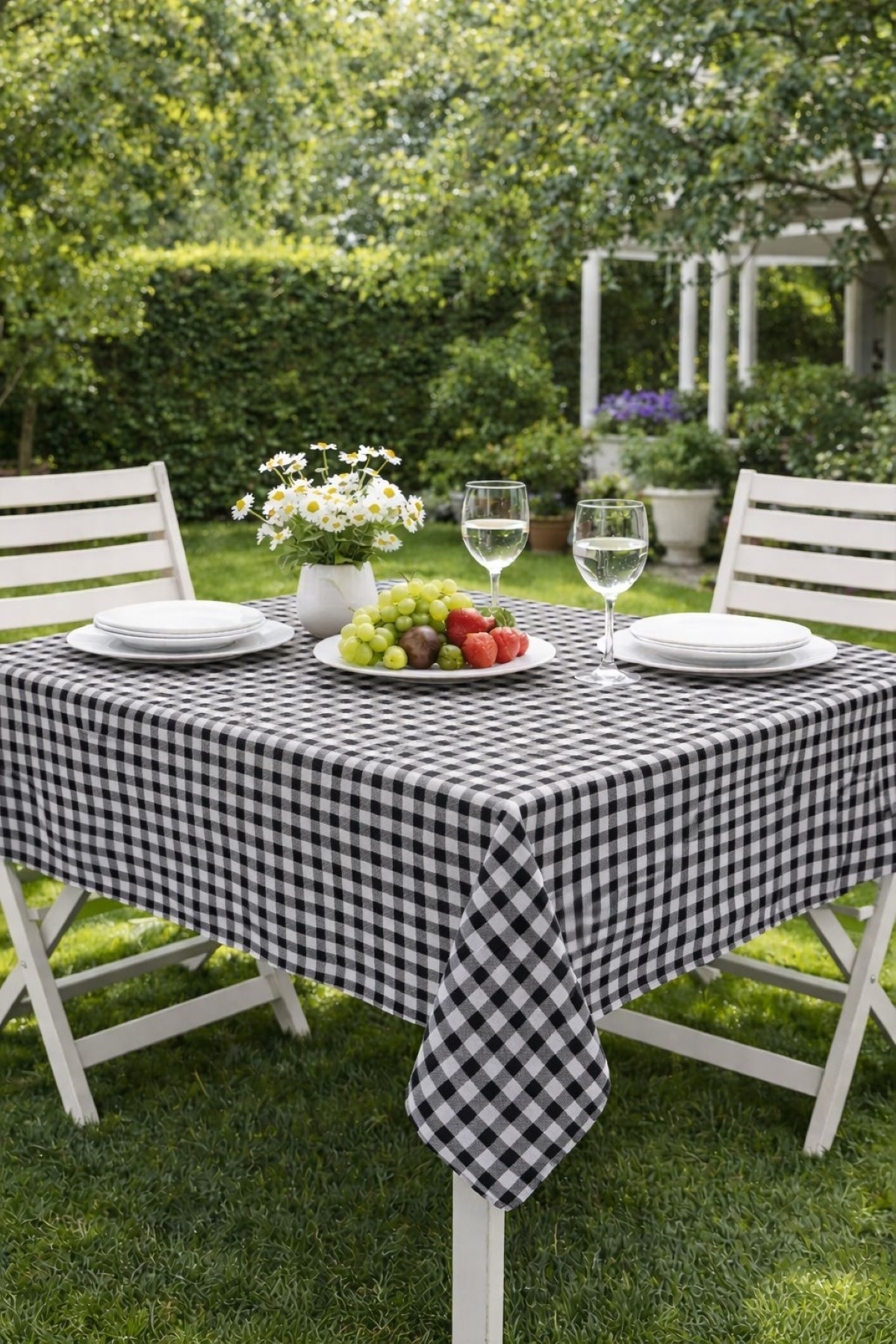 Plaid Tablecloth, Pötikara Pattern Tablecloth , Small Square Pattern Picnic Cover