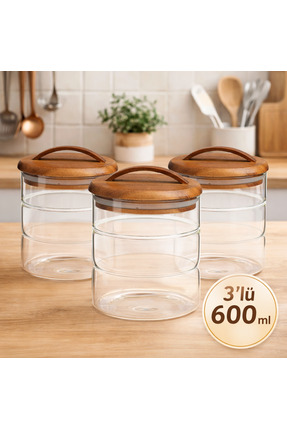 MİEN 3'LÜ BOĞUM CAM KAVANOZ 600ML