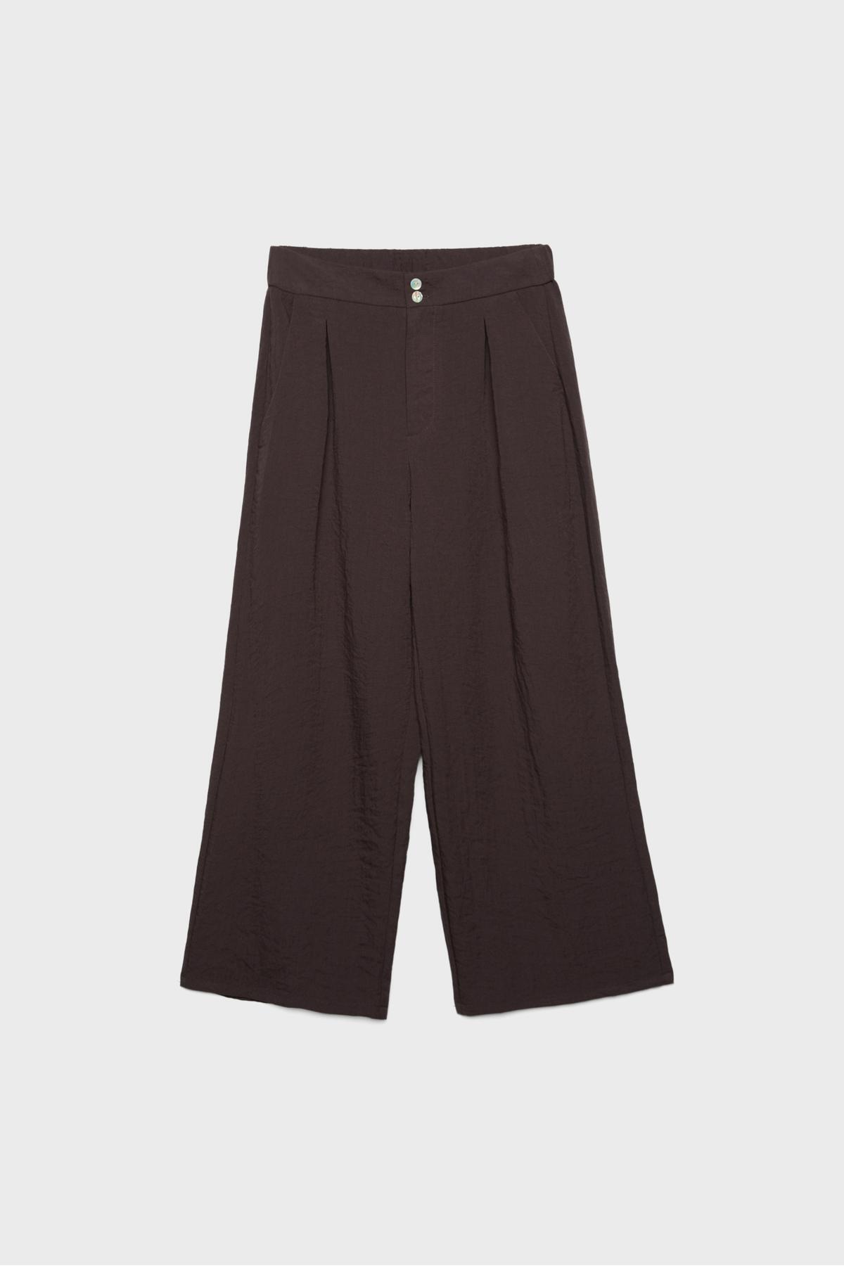 Stradivarius  Keten karışımlı culotte pantolon - Görsel 6