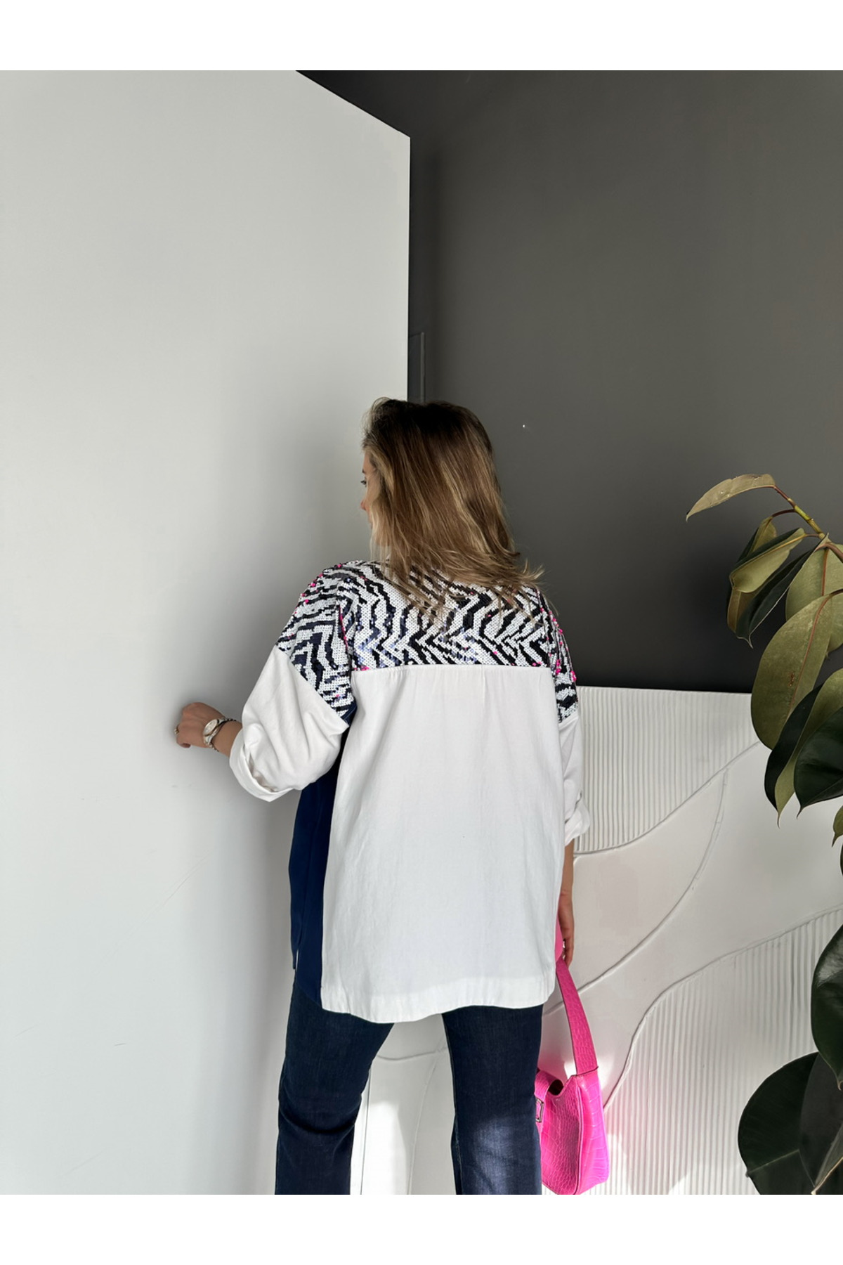 Zerrincan Giyim  Beyaz Renkli Payetli Ceket - Görsel 6