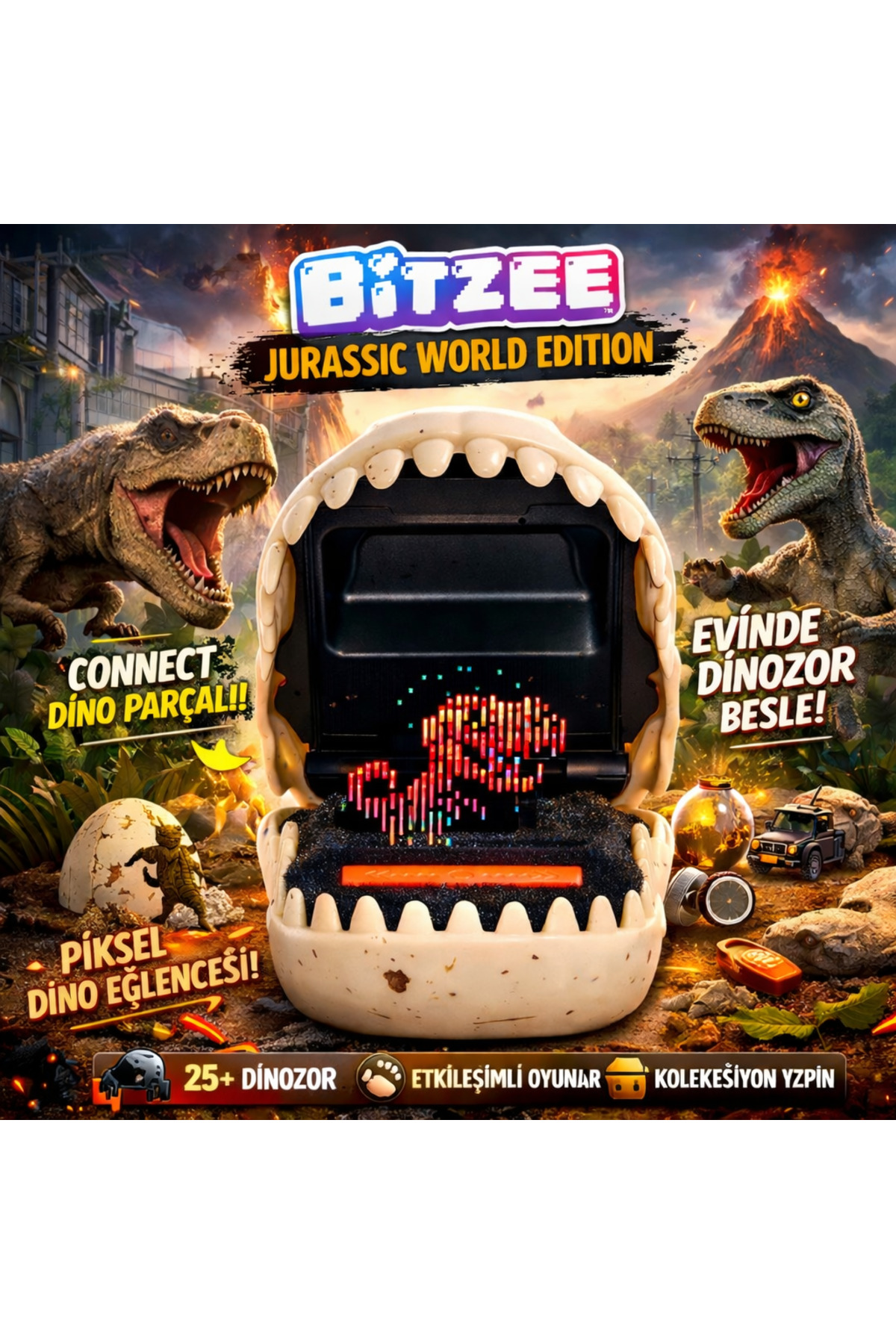 Cici Oyuncak BITZEE Jurassic Interactive Dinosaur Toy with 25