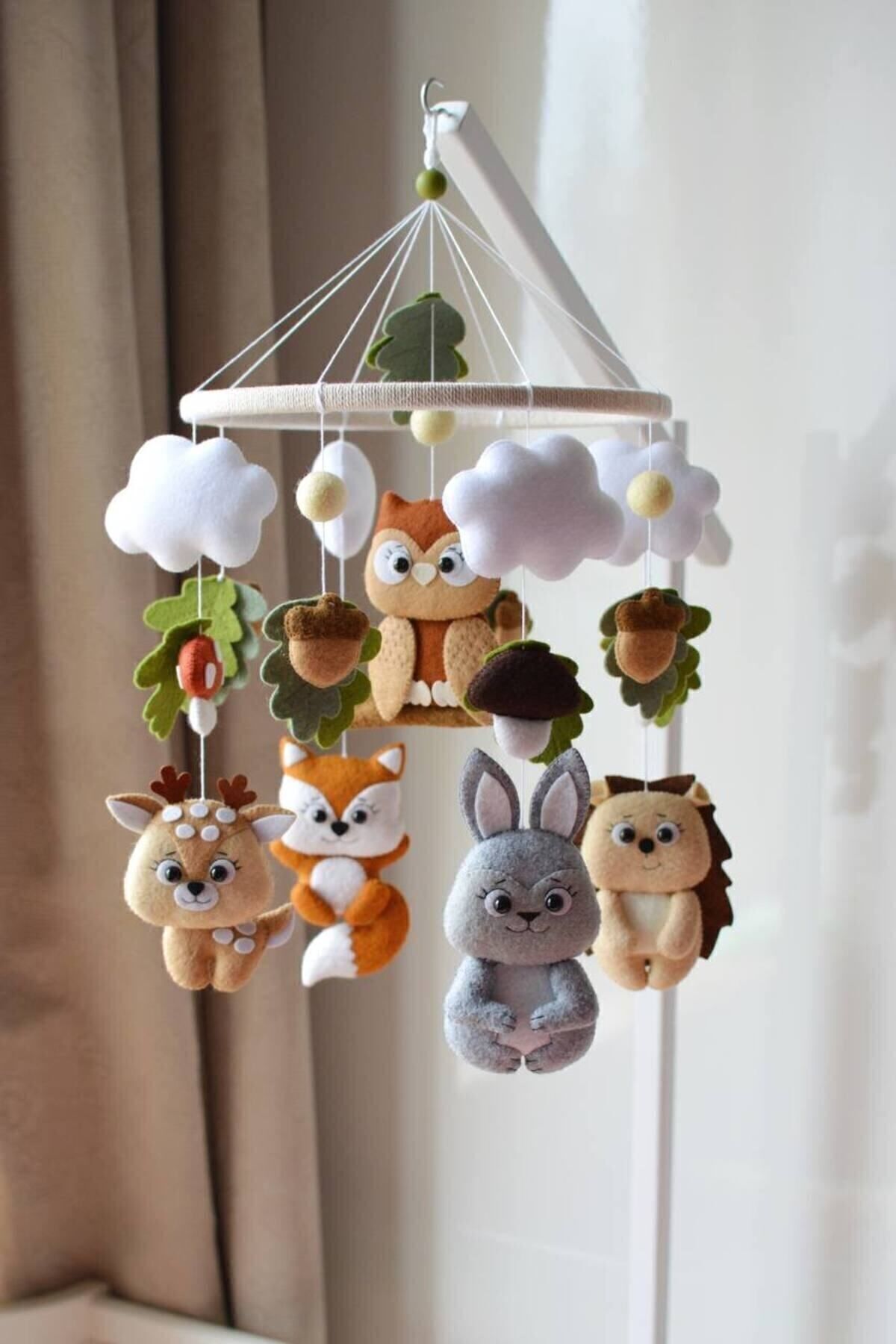 Duygunun Keçe Tasarımı Bebek Müziksiz Beşik Dönencesi+Askı Aparatı Dahil fotoğrafı 2 (önizleme)