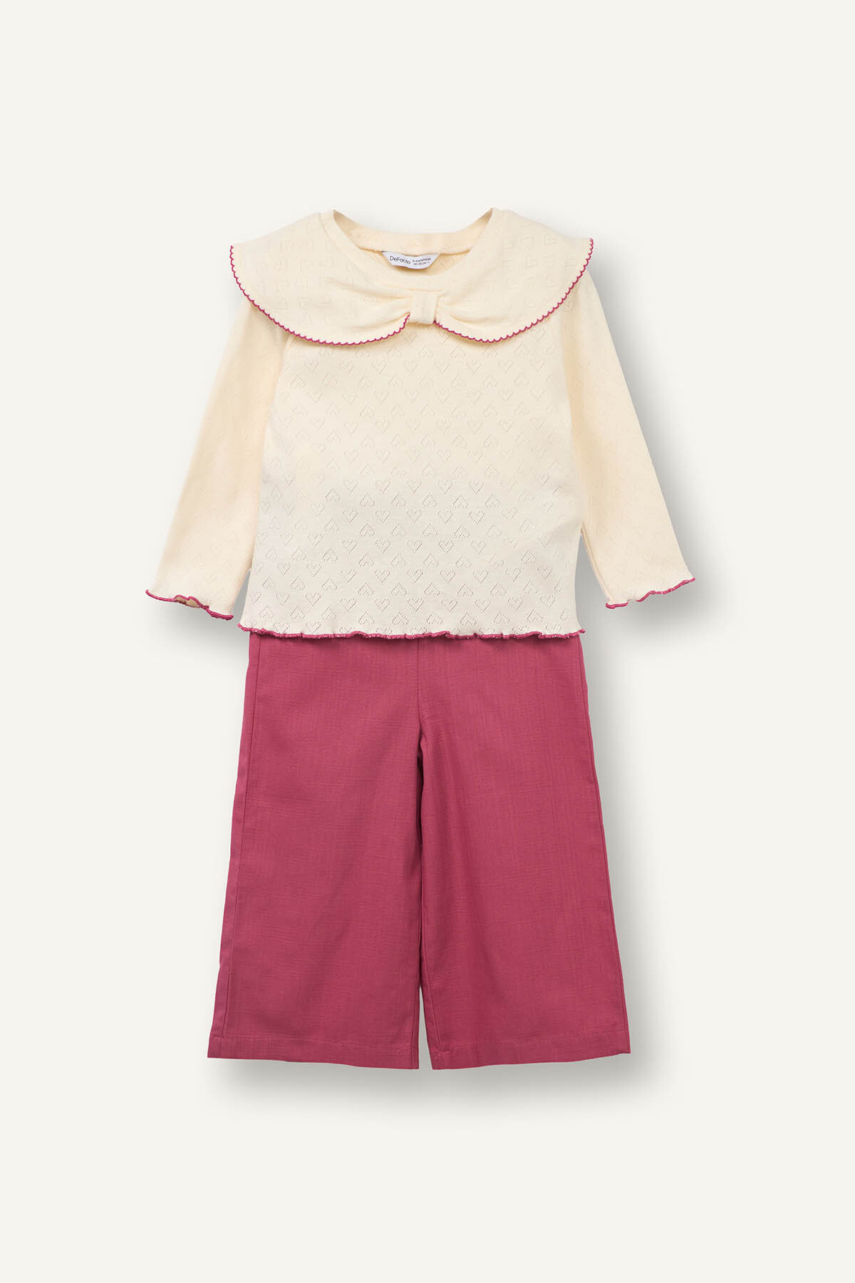 Linen Look Ecru Baby Girl Pants-Top Set G8181A5/ER99