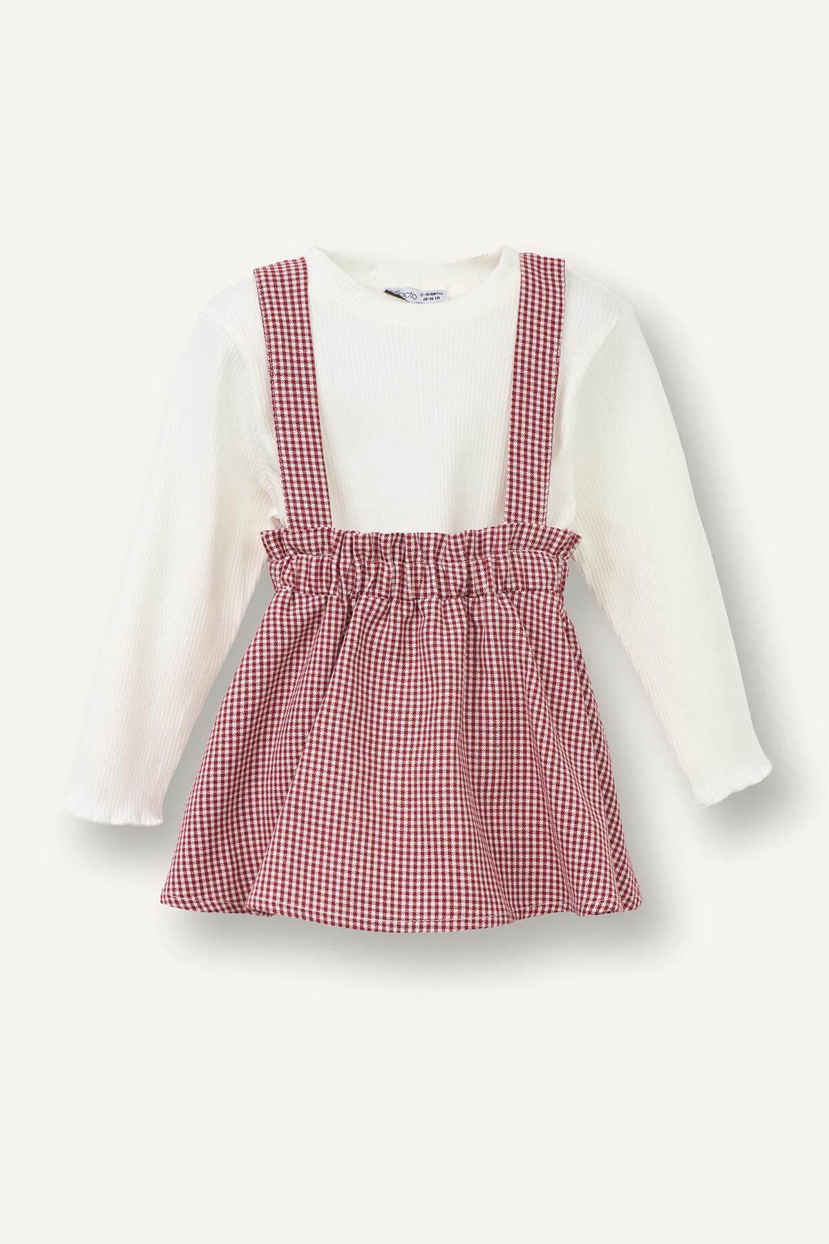 2pcs Set Baby Girl with Long Sleeve Top Plaid Skirt G8177A526SP