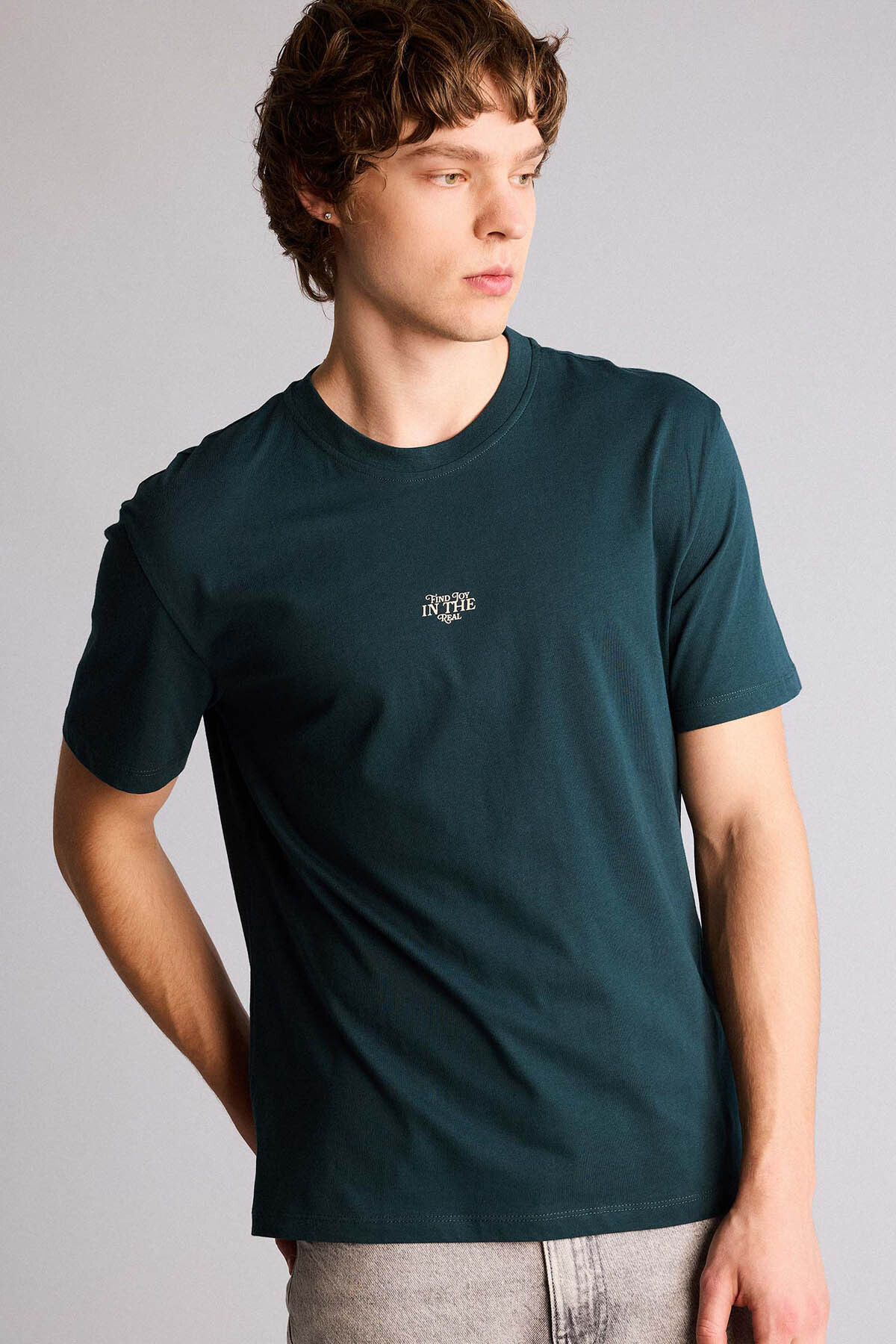 Defacto 100% Cotton Regular Fit Printed Short Sleeve T-Shirt G3213Ax26Sp