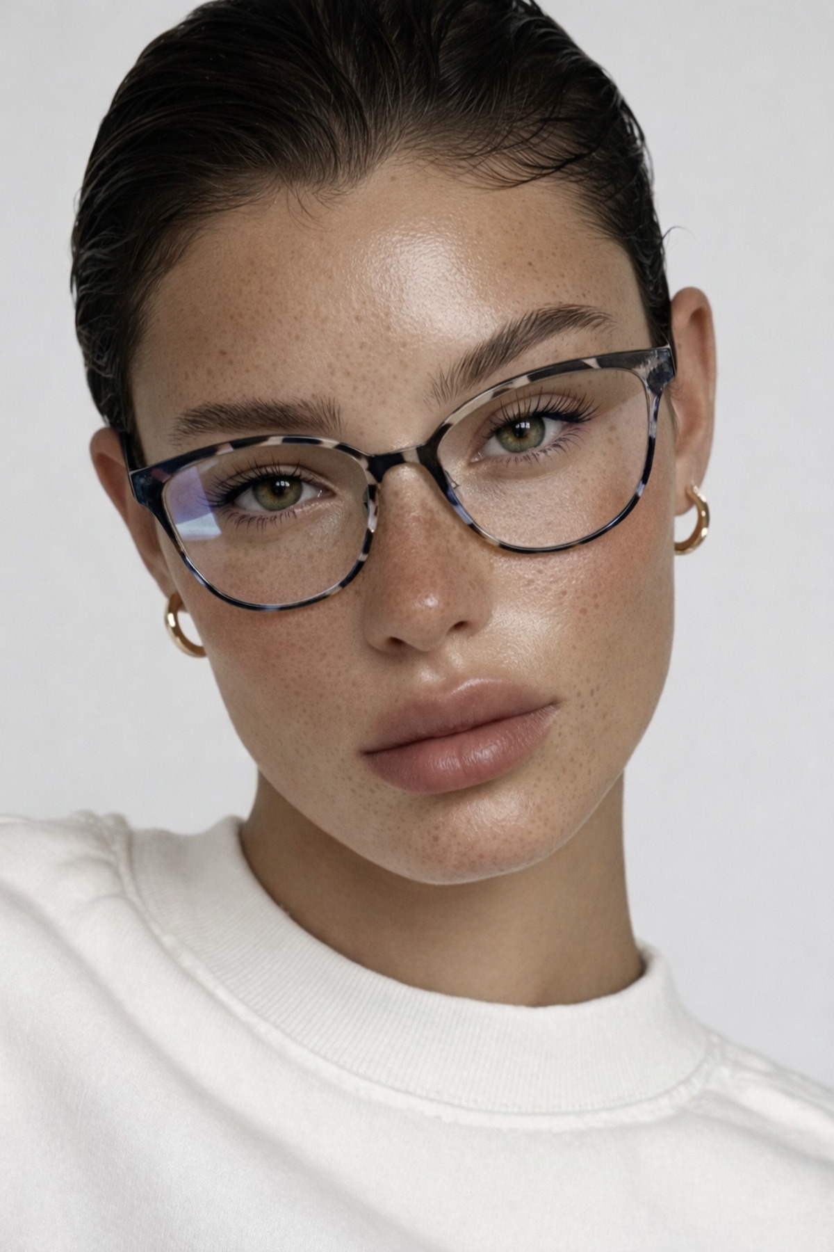 PİYESBOUTİQUE Nila Zebra 51 Ekartman Cat Eye Kemik Şeffaf Kadın Erkek Unisex Mavi Işık Korumalı Ekran Gözlüğü Gözlük