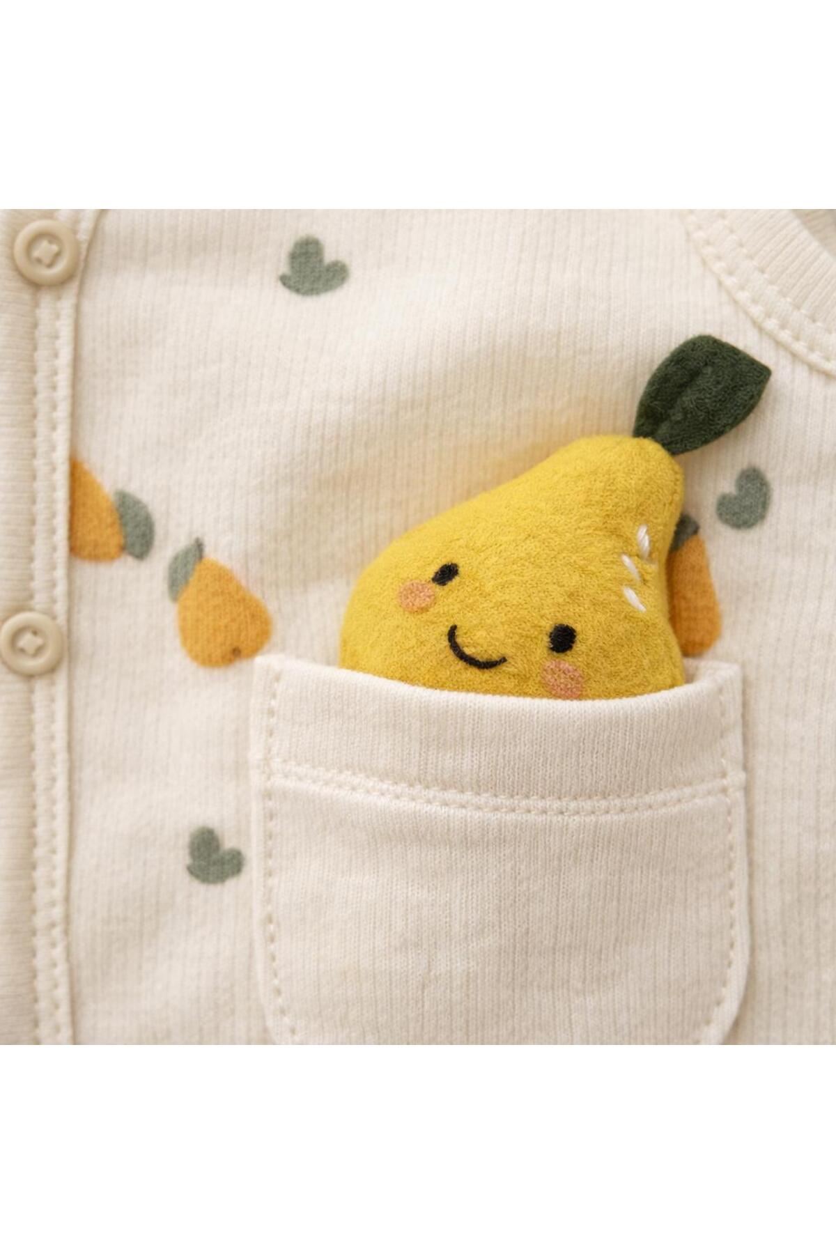 HAFY BABY Armut Desenli Pamuklu Bebek Yeleği Unisex fotoğrafı 3 (önizleme)