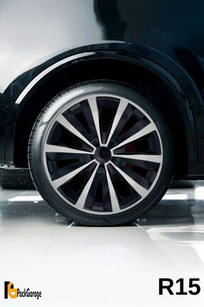 PackGar Peugeot Araçlar ile Uyumlu 15 İnç Jant Kapağı (4 ADET) Siyah Gri C106