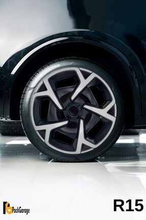 PackGar Peugeot Araçlar ile Uyumlu 15 İnç Jant Kapağı (4 ADET) Siyah Gri C104