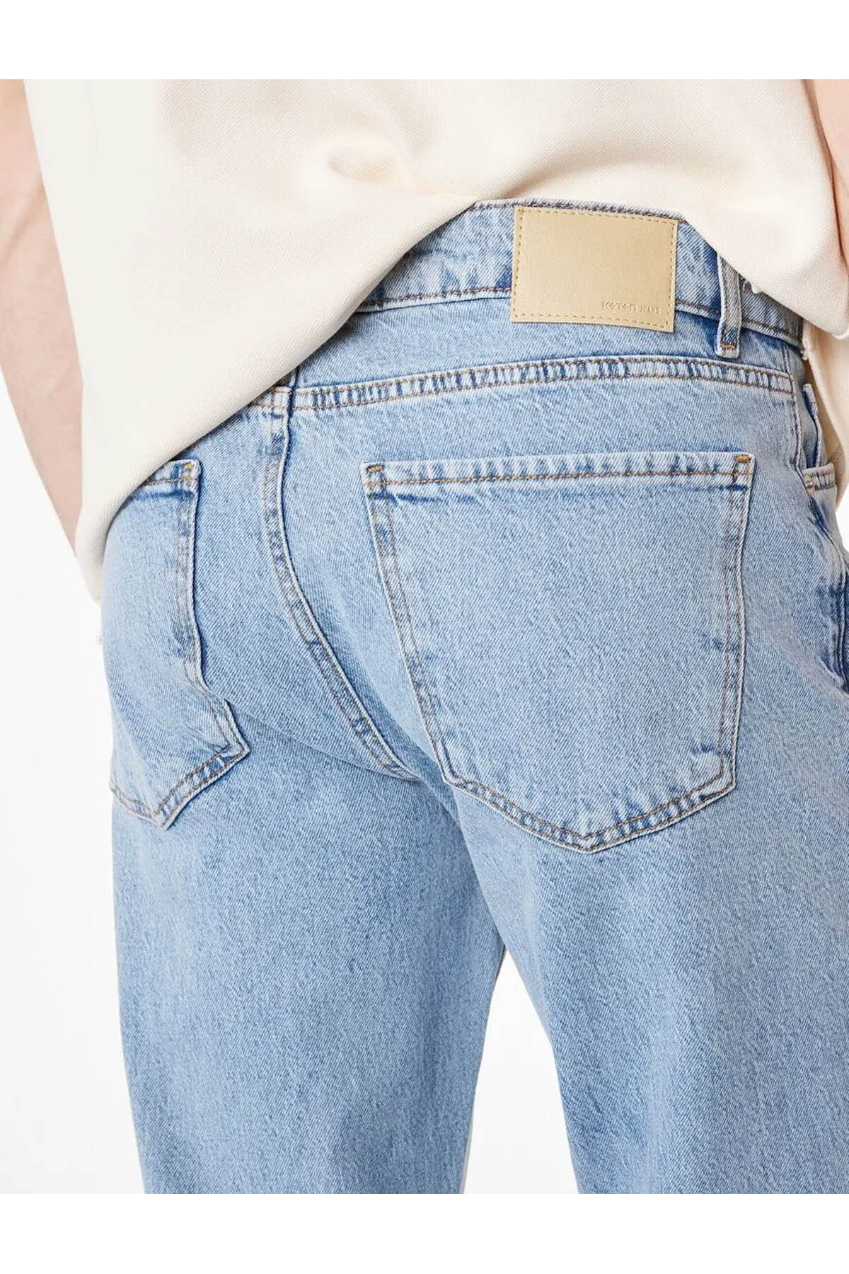 Koton Straight Fit Mavi Erkek Jean Pantolon 6SAM40008ND görsel 3