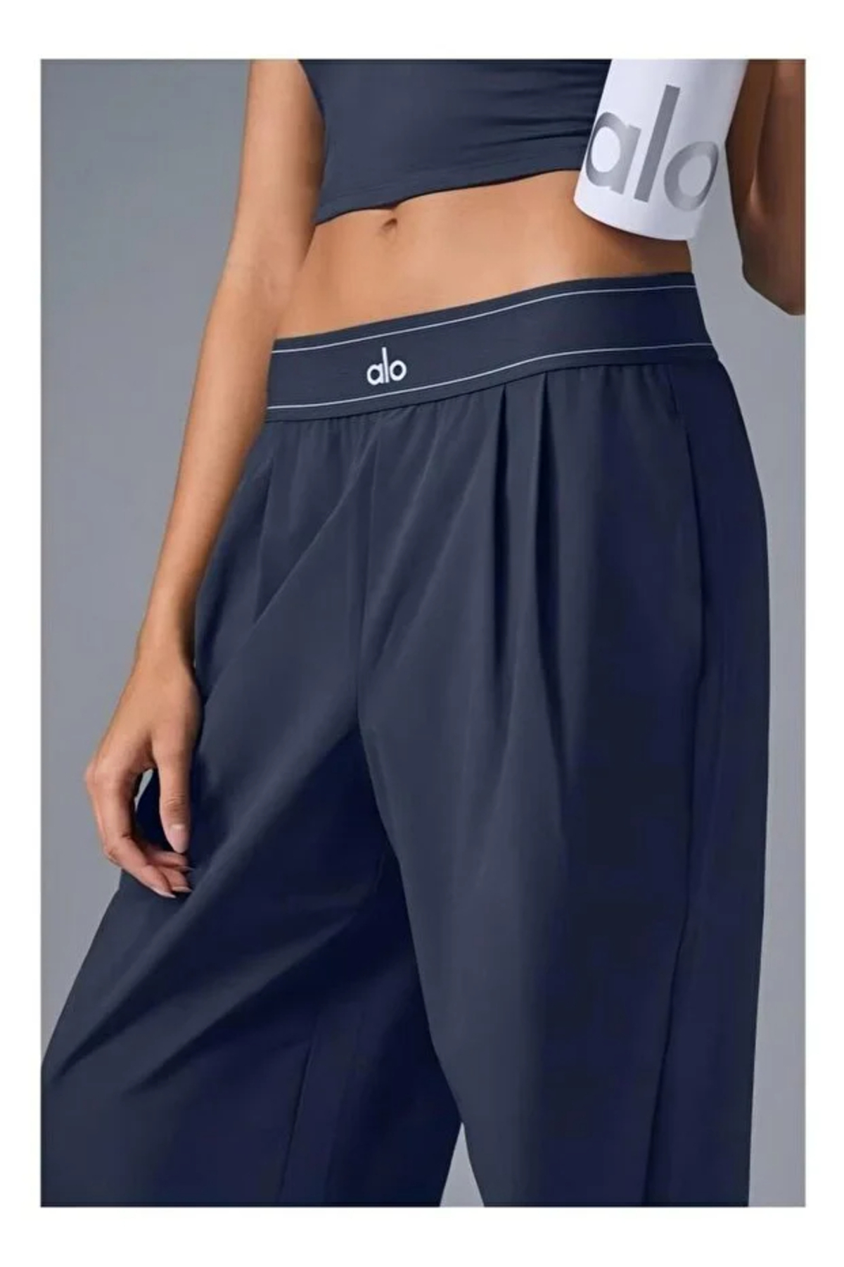 Alo 30 inches Women Casual Wide Leg Pants - Straight Sweatpants (Dark blue）