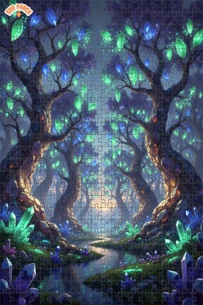 Esranın Dünyası Gizemli Kristal Orman Ahşap Puzzle Çift Katlı Çerçeveli Ahşap...