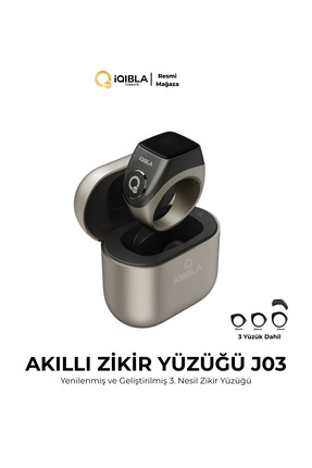 iqibla Smart Ring J03 Pro Akıllı Zikir Yüzüğü Titanyum Gri Renk