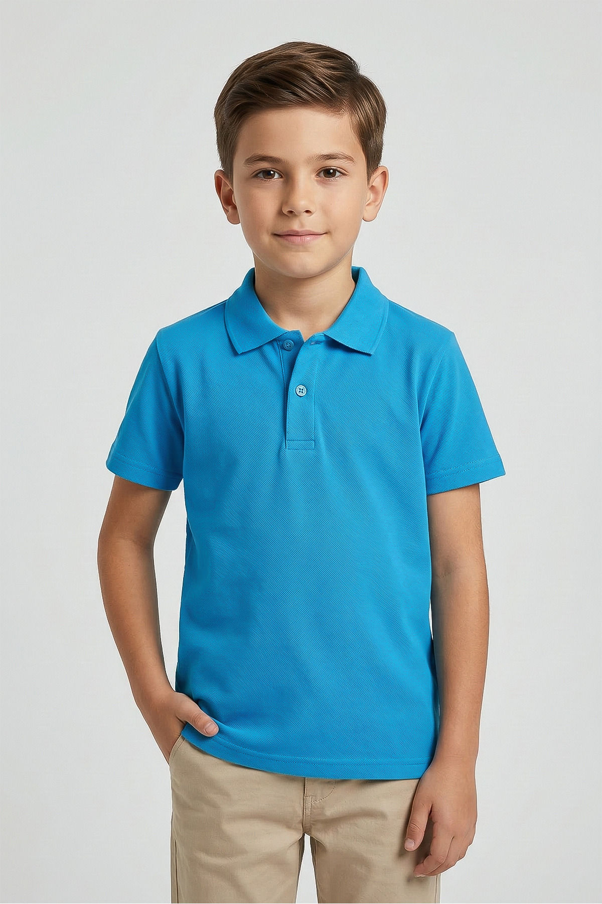 Pamuklu Kısa Kollu Basic Düz Polo Yaka Okul Tişört - 26Y 0603
