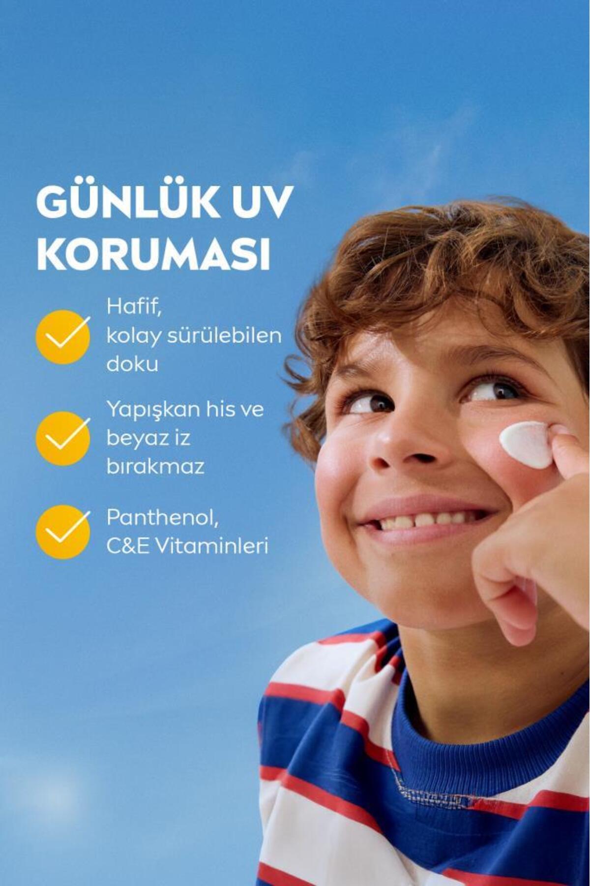 SUN SPF50+Çocuk İçin Yüz ,Vücut Yüksek Koruyucu Güneş Kremi 100 ml,Kokusuz,3 Yaş ve Üzeri — 93706 — تصویر 4 از 7