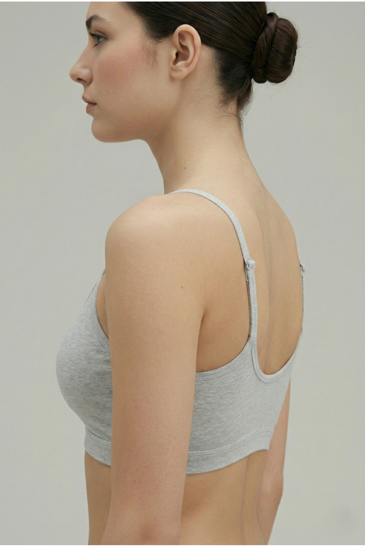 3'lü Set Pamuklu Basic Bralet | Çıkarılabilir Pedli, Ayarlanabilir İp Askılı - Siyah + Beyaz + Gri — görsel 3