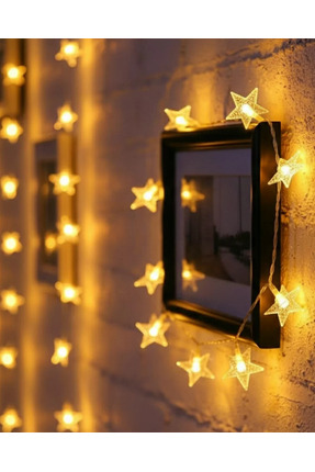 Pratico 5 Metre 20 Yıldızlı LED Işık Zinciri Daylight Beyaz Salon ve Oda Deko...