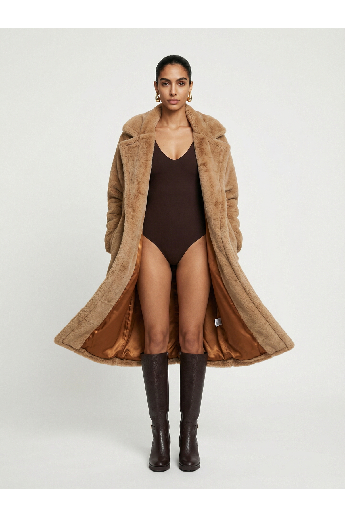 Sun Burners  Sahara Camel | Faux Fur - Bej Lüks Peluş Kürk