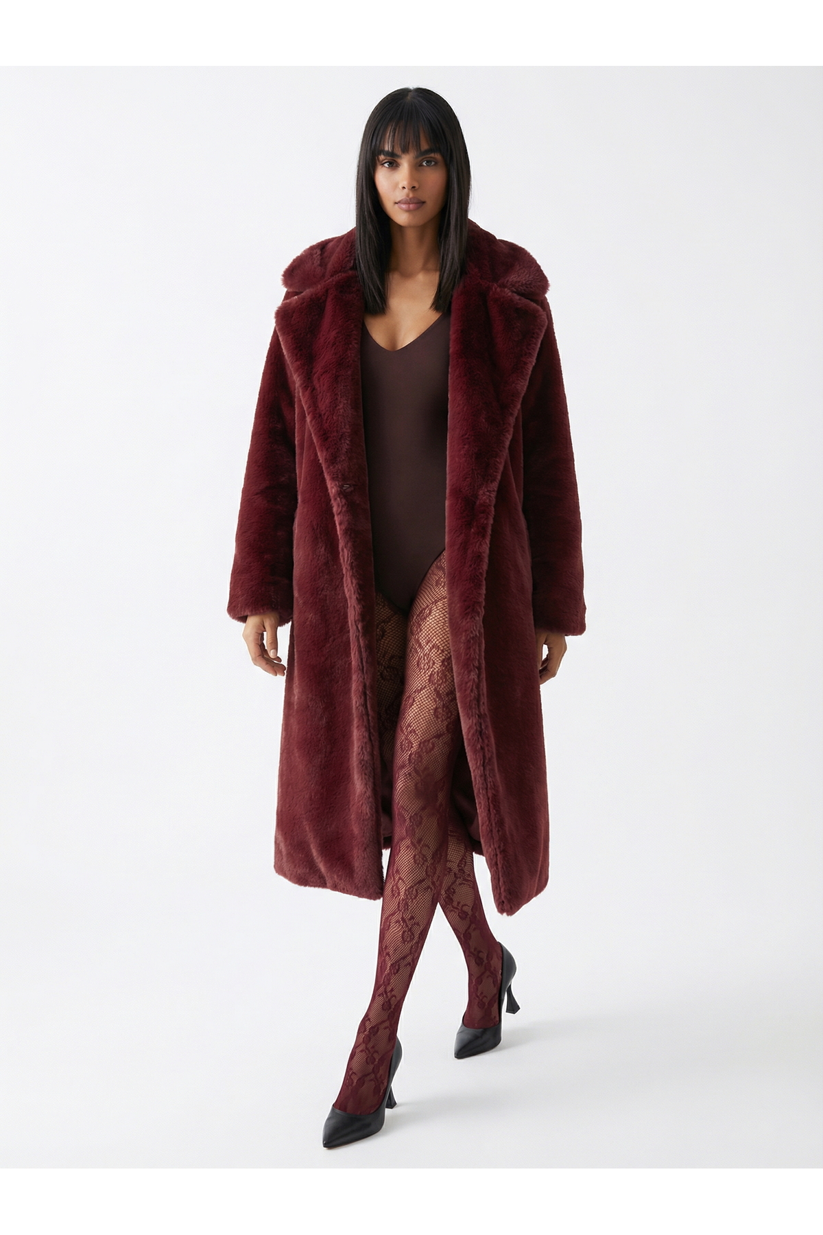 Sun Burners  African Sun | Faux Fur - Bordo Lüks Peluş Kürk - Görsel 3
