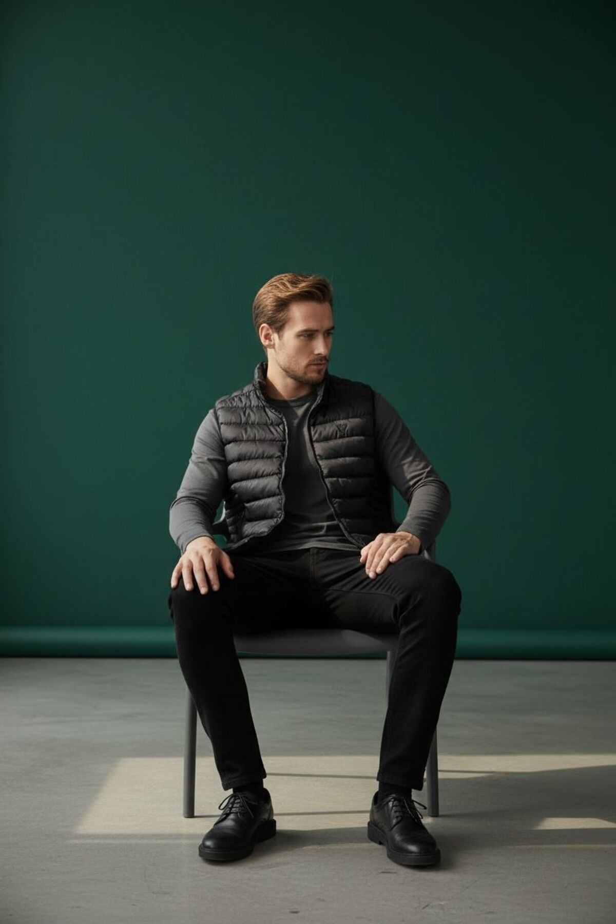 Piyera  Erkek Şişme Yelek Hafif Dolgulu Günlük Spor Kullanım Dik Yaka Fermuarlı Modern Tasarım-w10005 - Görsel 3