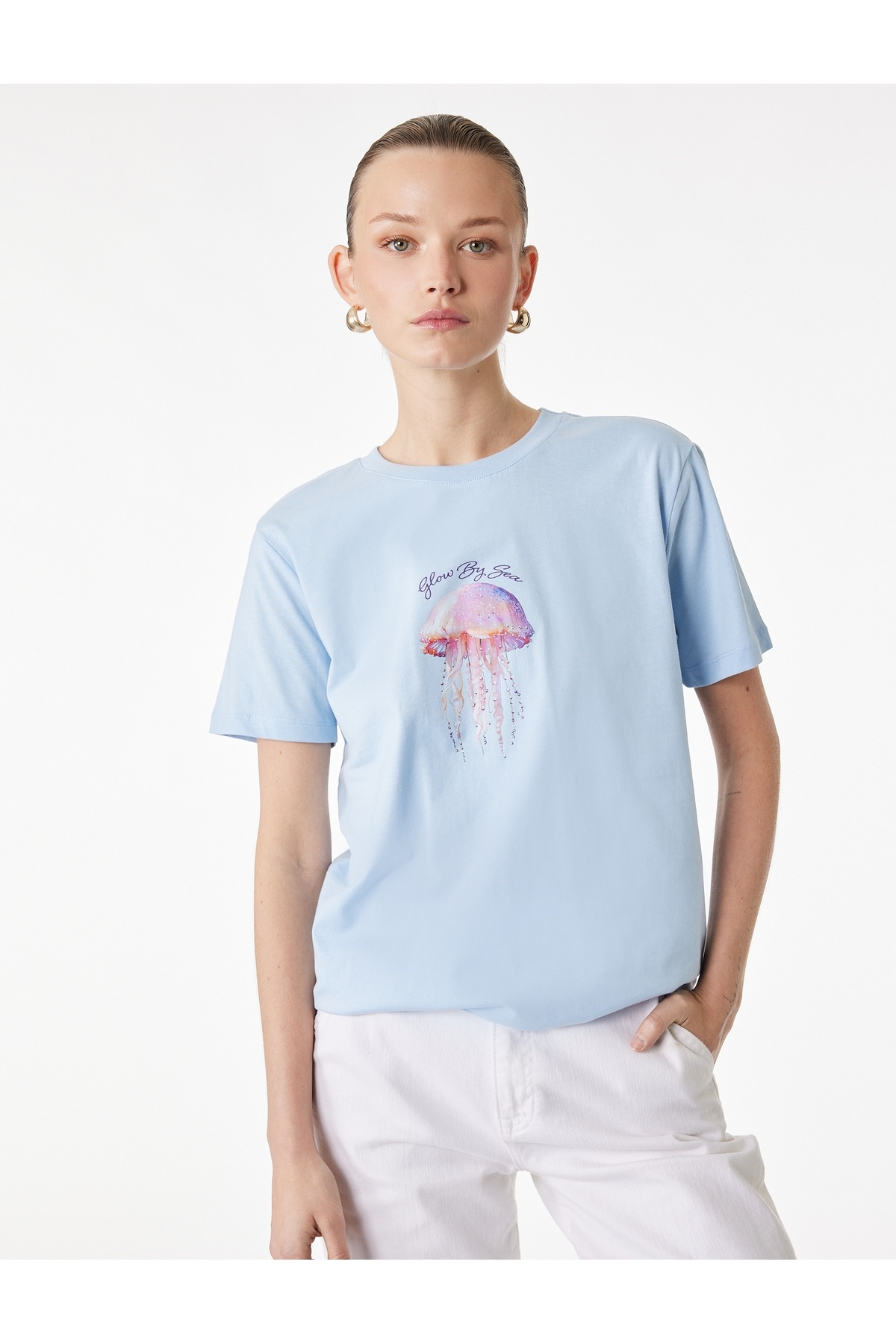 Kadın T-shirt 6SAK50080EK MAVİ