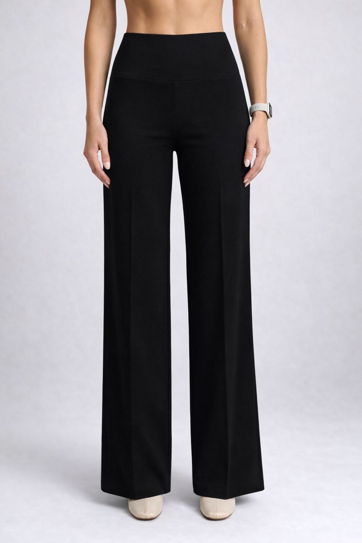 one depot only for quality life  Modal Kumaş Yüksek Bel Esnek Toparlayıcı Düz Paça Pantolon Tayt - Görsel 3