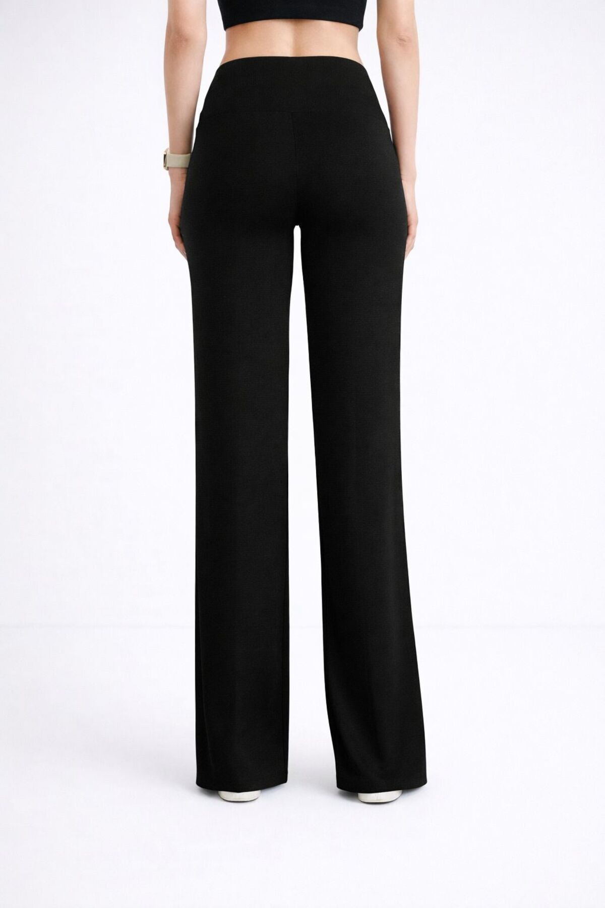 one depot only for quality life  Modal Kumaş Yüksek Bel Esnek Toparlayıcı Düz Paça Pantolon Tayt - Görsel 4