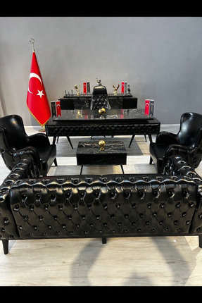 ENG OFİS MOBİLYALARI MODERN YILDIZ MAKAM TAKIMI *CHESTER KOLTUK TAKIMI DAHİL ...