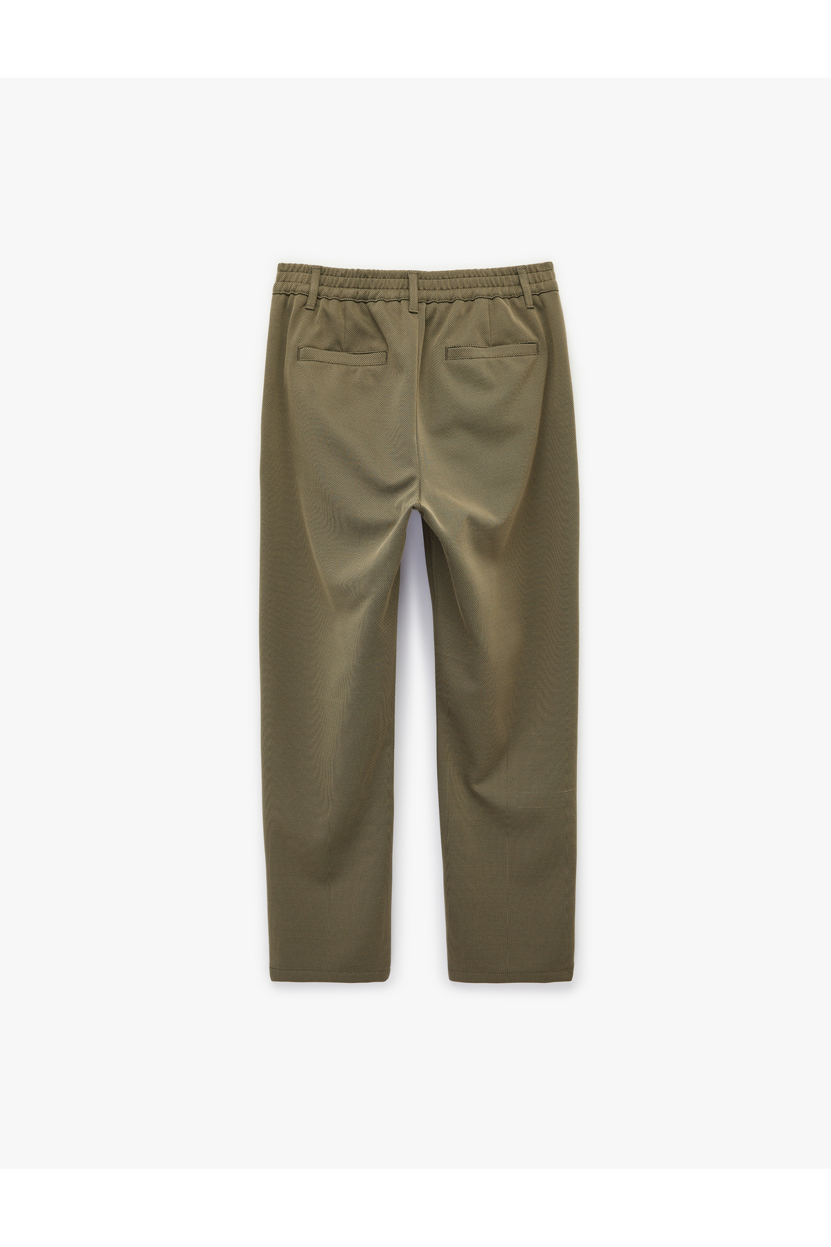 Regular Fit Beli Lastikli Düğmeli Cepli Duble Paça Pantolon — خاکی 6SAM40017HK — تصویر 4 از 5