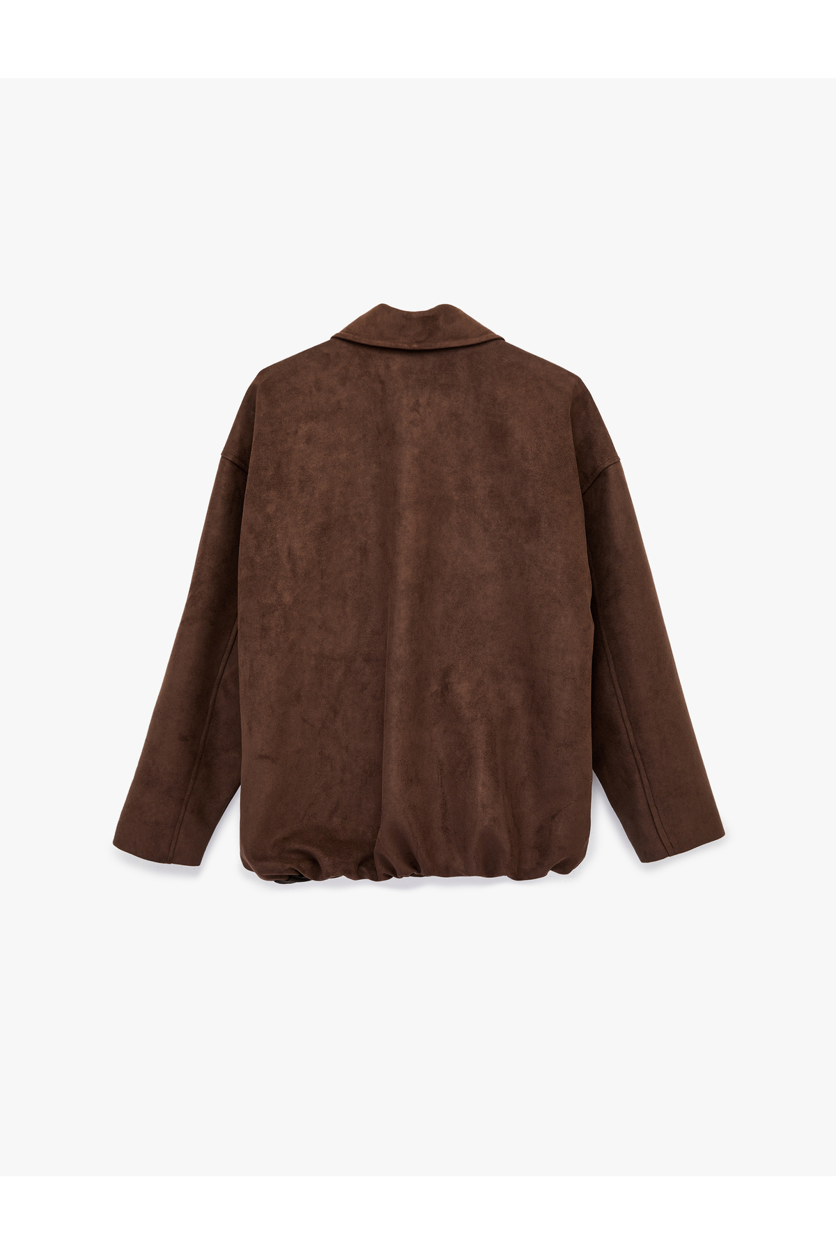 Koton  Uzun Kollu Cepli Fermuarlı Suni Süet Ceket - Görsel 4